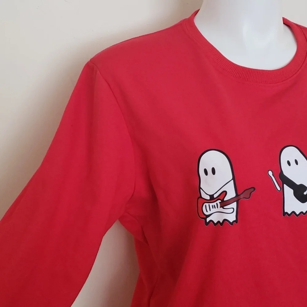 Red Ghost Print Crewneck Sweater - Picture 6 of 13